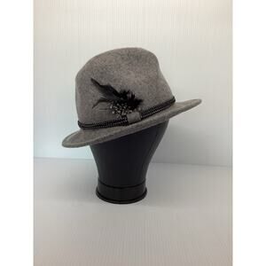 Apt. 9 Gray Fedora Feather Trim